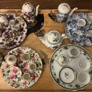 Formalities 4 Tiny Floral Porcelain Tea Sets